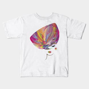 Colorful afro girl-3 Kids T-Shirt